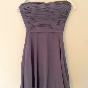 Steel Gray Bill Levkoff Bridesmaid Dress